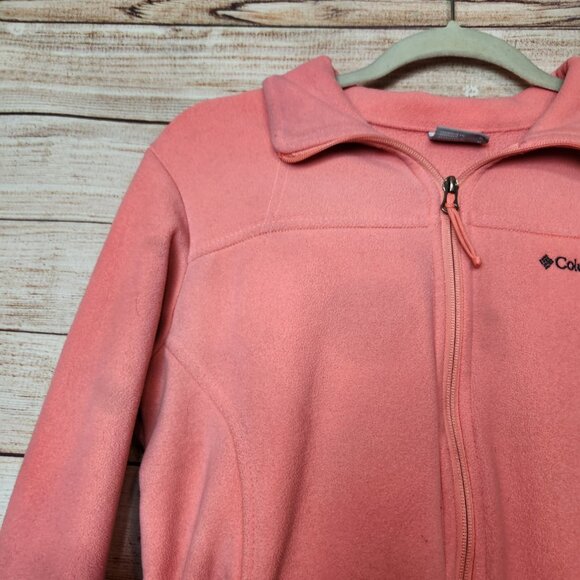 Columbia Womens Jacket Pink Long Sleeve Full Zip Benton Springs Fleece Size M - Picture 2 of 16